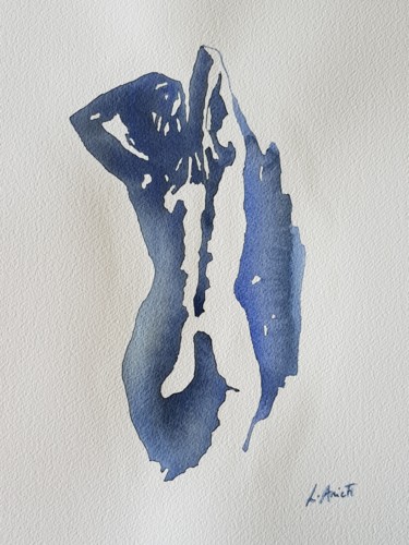 Peinture intitulée "Nudo Femminile" par Leonardo Arieti, Œuvre d'art originale, Aquarelle