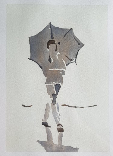 Painting titled "Rainy day" by Leonardo Arieti, Original Artwork, Watercolor