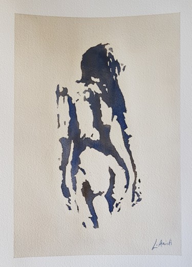 Schilderij getiteld "Nudo femminile" door Leonardo Arieti, Origineel Kunstwerk, Aquarel