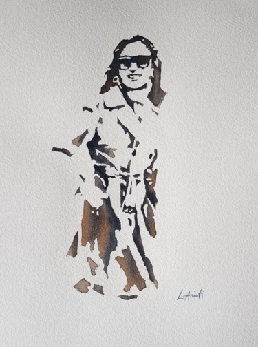 Painting titled "Fashion illustratio…" by Leonardo Arieti, Original Artwork, Watercolor