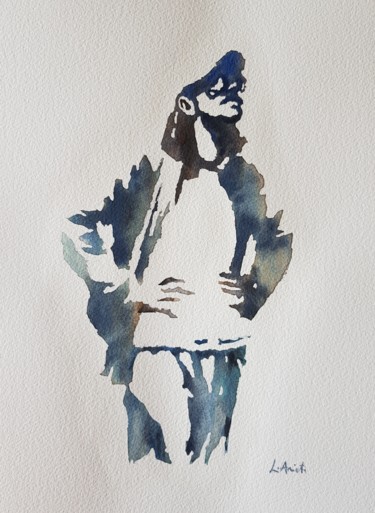 Schilderij getiteld "Fashion illustratio…" door Leonardo Arieti, Origineel Kunstwerk, Aquarel