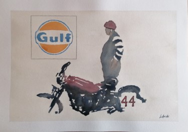 Pittura intitolato "Harley bobber" da Leonardo Arieti, Opera d'arte originale, Acquarello