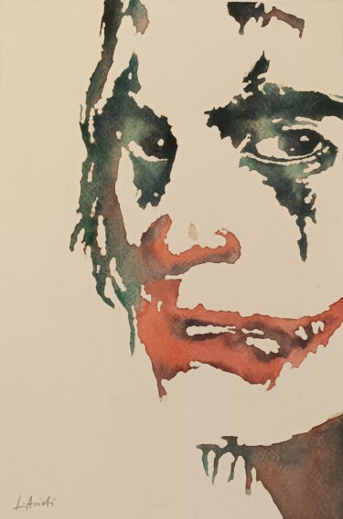 Schilderij getiteld "Joker" door Leonardo Arieti, Origineel Kunstwerk, Aquarel