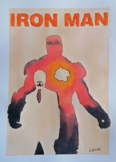 Peinture intitulée "Iron Man" par Leonardo Arieti, Œuvre d'art originale, Aquarelle