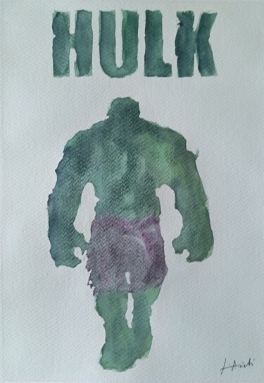 Painting titled "Hulk" by Leonardo Arieti, Original Artwork, Watercolor