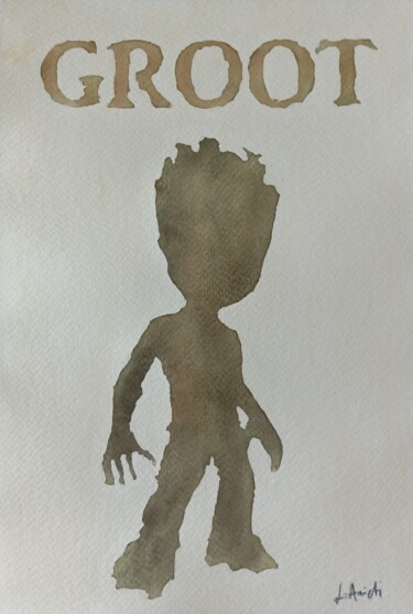 Peinture intitulée "Groot" par Leonardo Arieti, Œuvre d'art originale, Aquarelle