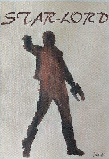 Painting titled "Star-Lord" by Leonardo Arieti, Original Artwork, Watercolor