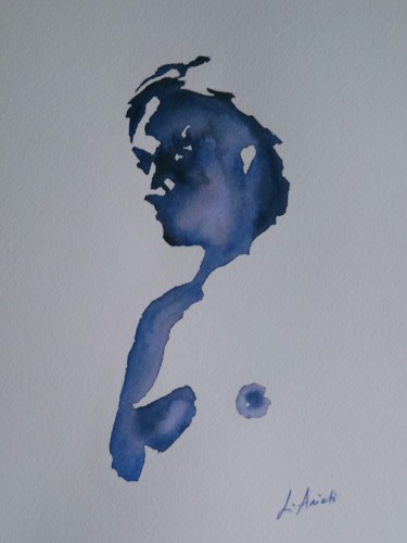 Painting titled "Tristesse (ii versi…" by Leonardo Arieti, Original Artwork, Watercolor