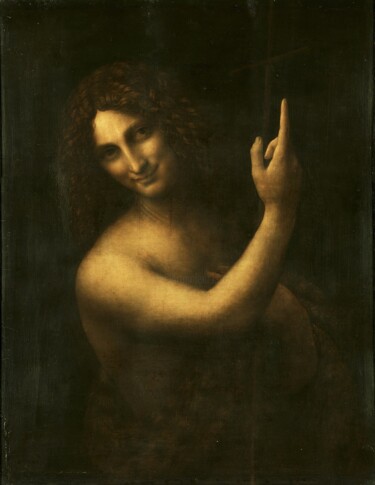 Painting titled "Saint Jean le Bapti…" by Leonardo Da Vinci, Original Artwork, Oil
