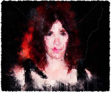 Digital Arts titled "Carrie Brownstein 0…" by Leonardo Lillian, Original Artwork, Digital Painting