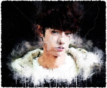 Digital Arts titled "Jung Joon-young 001" by Leonardo Lillian, Original Artwork, Digital Painting