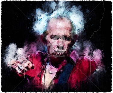 Digitale Kunst getiteld "Keith Richards 001" door Leonardo Lillian, Origineel Kunstwerk, Digitaal Schilderwerk