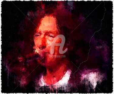 Digital Arts titled "Ken Hensley 001" by Leonardo Lillian, Original Artwork, Digital Painting