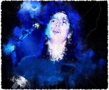 Digital Arts titled "Kim Deal 001" by Leonardo Lillian, Original Artwork, Digital Painting