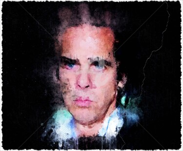Digital Arts titled "Nick Cave 001" by Leonardo Lillian, Original Artwork, Digital Painting