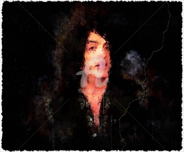 Digitale Kunst mit dem Titel "Paul Stanley 001" von Leonardo Lillian, Original-Kunstwerk, Digitale Malerei