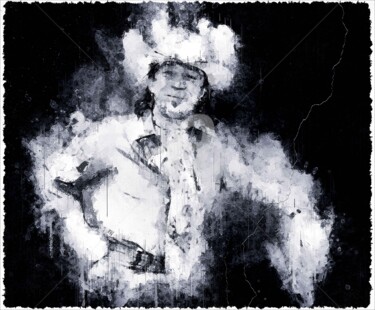 Arts numériques intitulée "Stevie Ray Vaughan…" par Leonardo Lillian, Œuvre d'art originale, Peinture numérique