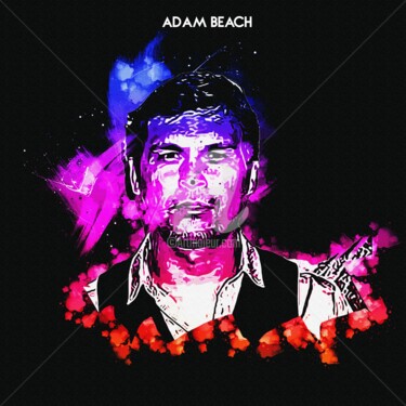Digital Arts titled "Adam Beach 001" by Leonardo Lillian, Original Artwork, Digital Painting