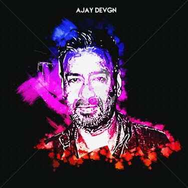 Digitale Kunst mit dem Titel "Ajay Devgn 001" von Leonardo Lillian, Original-Kunstwerk, Digitale Malerei