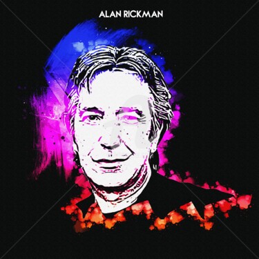 Digital Arts titled "Alan Rickman 001" by Leonardo Lillian, Original Artwork, Digital Painting