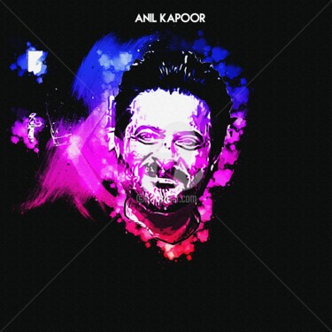 Digital Arts titled "Anil Kapoor 001" by Leonardo Lillian, Original Artwork, Digital Painting