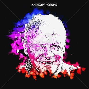 「Anthony Hopkins 001」というタイトルのデジタルアーツ Leonardo Lillianによって, オリジナルのアートワーク, デジタル絵画