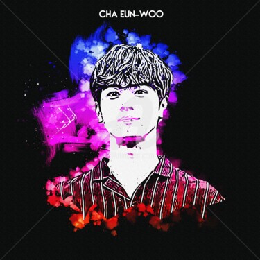 Digital Arts titled "Cha Eun-woo 001" by Leonardo Lillian, Original Artwork, Digital Painting