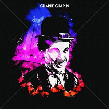 Digital Arts titled "Charlie Chaplin 001" by Leonardo Lillian, Original Artwork, Digital Painting