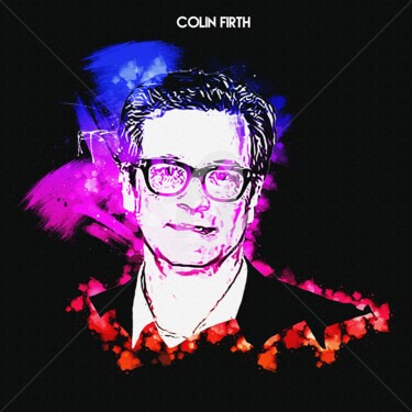 Digitale Kunst mit dem Titel "Colin Firth 001" von Leonardo Lillian, Original-Kunstwerk, Digitale Malerei