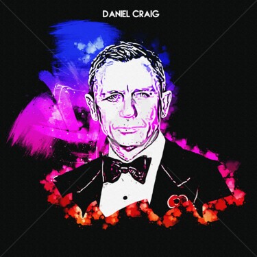 Digitale Kunst getiteld "Daniel Craig 001" door Leonardo Lillian, Origineel Kunstwerk, Digitaal Schilderwerk