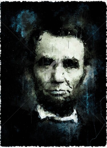 Digital Arts titled "Abraham Lincoln 01" by Leonardo Lillian, Original Artwork, Digital Painting