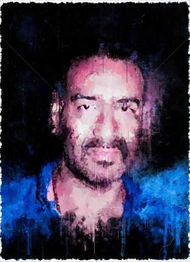 Digitale Kunst mit dem Titel "Ajay Devgn 01" von Leonardo Lillian, Original-Kunstwerk, Digitale Malerei