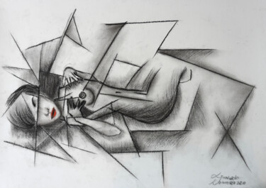 Disegno intitolato "Volúpia" da Leonardo Nogueira, Opera d'arte originale, Carbone