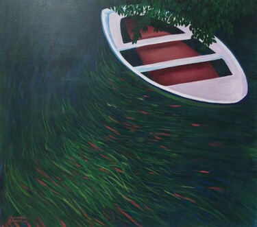 Malerei mit dem Titel "Tons de Verde" von Leonardo Nogueira, Original-Kunstwerk, Acryl