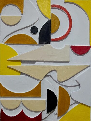 Colagens intitulada "Formas 4" por Leonardo Nogueira, Obras de arte originais, Colagens Montado em Outro painel rígido
