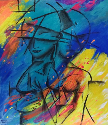 Malerei mit dem Titel "Duplicidade Feminina" von Leonardo Nogueira, Original-Kunstwerk, Acryl