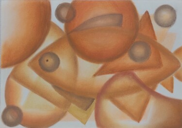 Dessin intitulée "Formas 11 Peixe" par Leonardo Nogueira, Œuvre d'art originale, Pastel