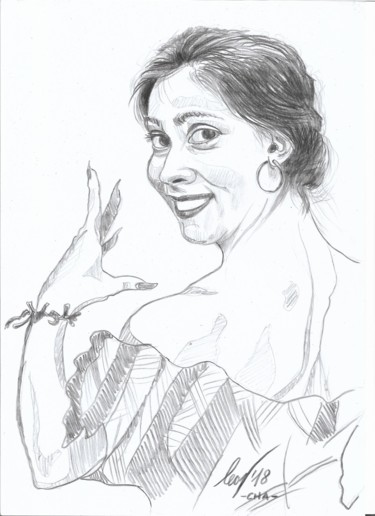 Disegno intitolato "Meredith." da Leonardo Venezia, Opera d'arte originale, Matita