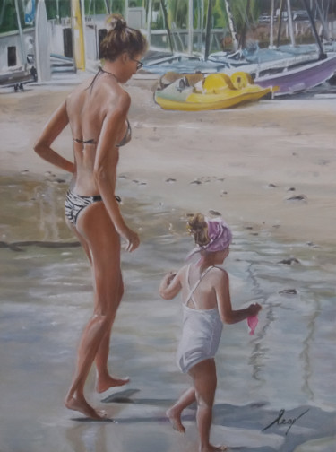 Painting titled "Walking in joy" by Leonardo Venezia, Original Artwork, Oil