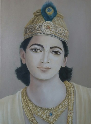 Pintura intitulada "Baghavan Krishna" por Leonardo Venezia, Obras de arte originais, Óleo