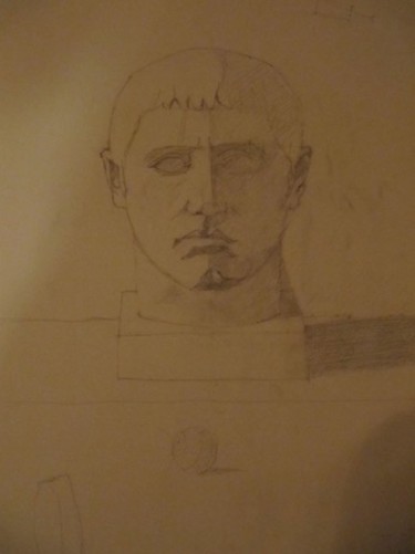 Drawing titled ""Bust of Caesar"" by Leonardo Quintela, Original Artwork