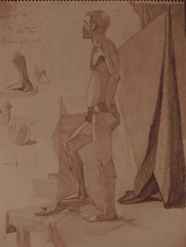 Drawing titled ""The Cientist"" by Leonardo Quintela, Original Artwork