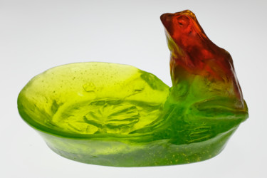Sculptuur getiteld "Vide Poche Frog - "…" door Leonard Radu Chioveanu, Origineel Kunstwerk, Glas