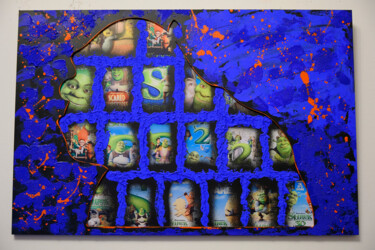 "Shrek - Mix Media N…" başlıklı Heykel Leonard Radu Chioveanu tarafından, Orijinal sanat, Akrilik Ahşap panel üzerine monte…