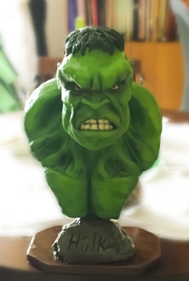 Sculpture titled "Hulk" by Carmelo Leone, Original Artwork, Resin