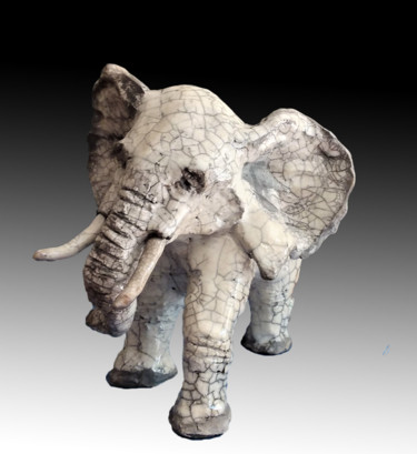 Sculpture titled "BABAR" by Léone Digraci, Original Artwork, Ceramics