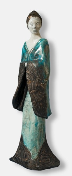 Sculpture titled "GEISHA" by Léone Digraci, Original Artwork, Terra cotta