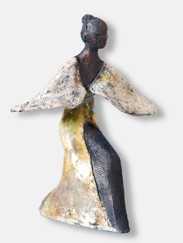 Sculpture titled "FEMME LIBELLULE" by Léone Digraci, Original Artwork, Terra cotta