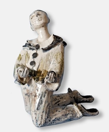 Sculpture intitulée "LE JONGLEUR" par Léone Digraci, Œuvre d'art originale, Terre cuite