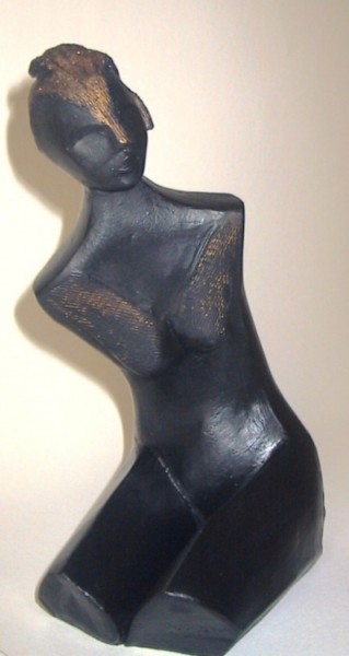 Skulptur mit dem Titel "FUTURA" von Léone Digraci, Original-Kunstwerk, Terra cotta